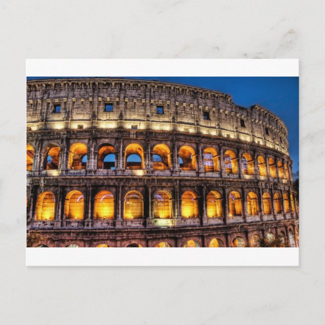 Postal Del Coliseo Romano con Amor (Anverso)