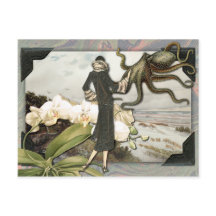 Postal del Collage costero de Vintage