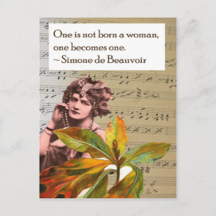 Postal del Collage de citas Simone de Beauvoir