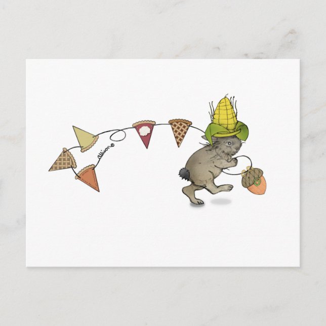 Postal del Conejo de Acción de Gracias (Anverso)