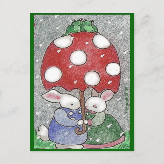 postal del conejo de duchas de abril (Anverso)