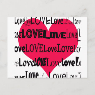 postal del corazón de amor