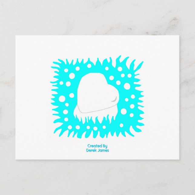 Postal del corazón de la nieve de invierno (Anverso)