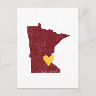 Postal del corazón de Minnesota (marrón) - Persona
