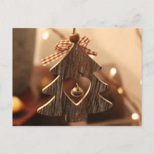 Postal del corazón del árbol de Navidad