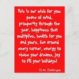 Postal del deseo del navidad