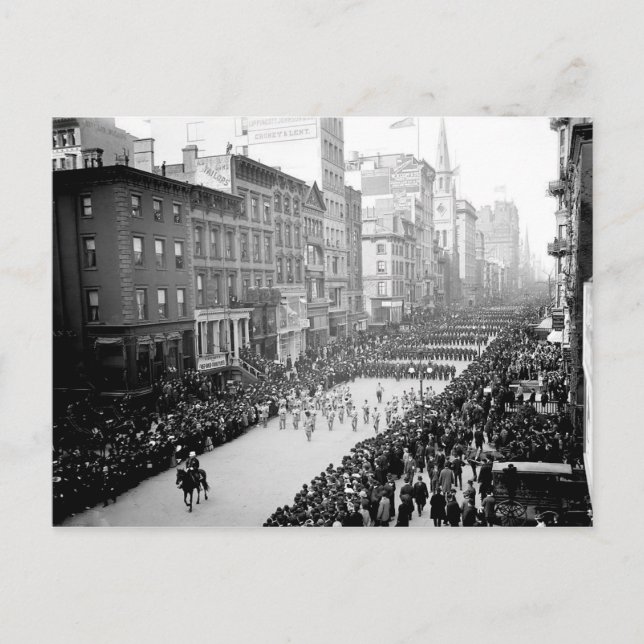 Postal del desfile de la 5ª Ave NYC 1905 (Anverso)