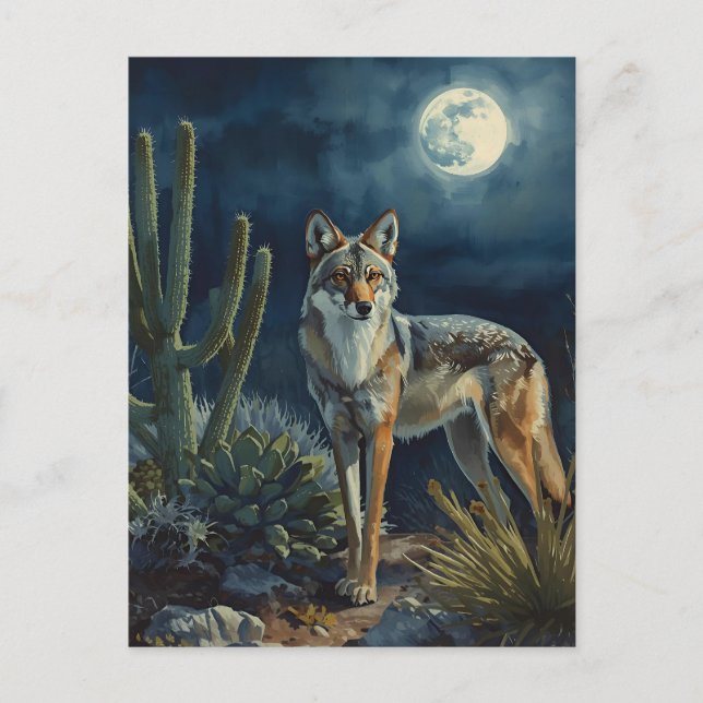 Postal del desierto del Coyote del Suroeste y la L (Anverso)