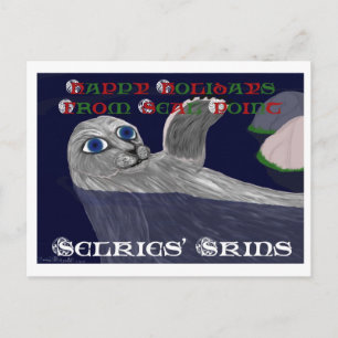 Postal del día de fiesta de las pieles de Selkies