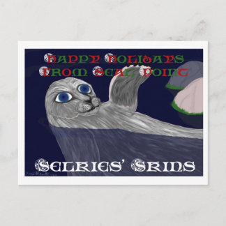 Postal del día de fiesta de las pieles de Selkies