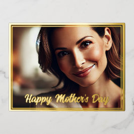 Postal del Día de la Madre con Relieve metalizado