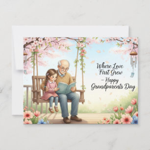 Postal del día de los abuelos felices