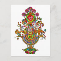 Postal del Día de los Muertos del Árbol de la Vida