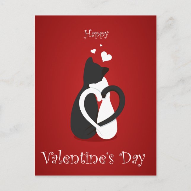 postal del día de San Valentín del amor del gato (Anverso)