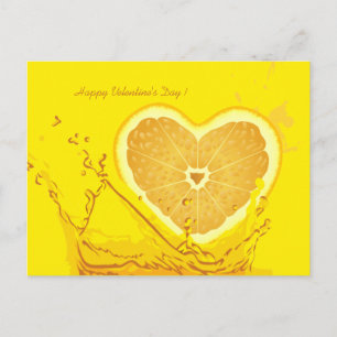 Postal del día de Velentine del corazón del limón