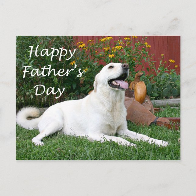 Postal del Día del Padre de Labrador Recuperador (Anverso)