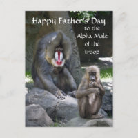 Postal del Día del Padre de los Monos Mandrill