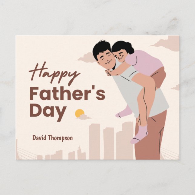 Postal del Día del Padre - Momento de amor a papá (Anverso)