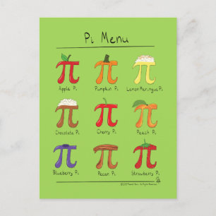 Postal del día del Pi Menu Cuth Math Pi