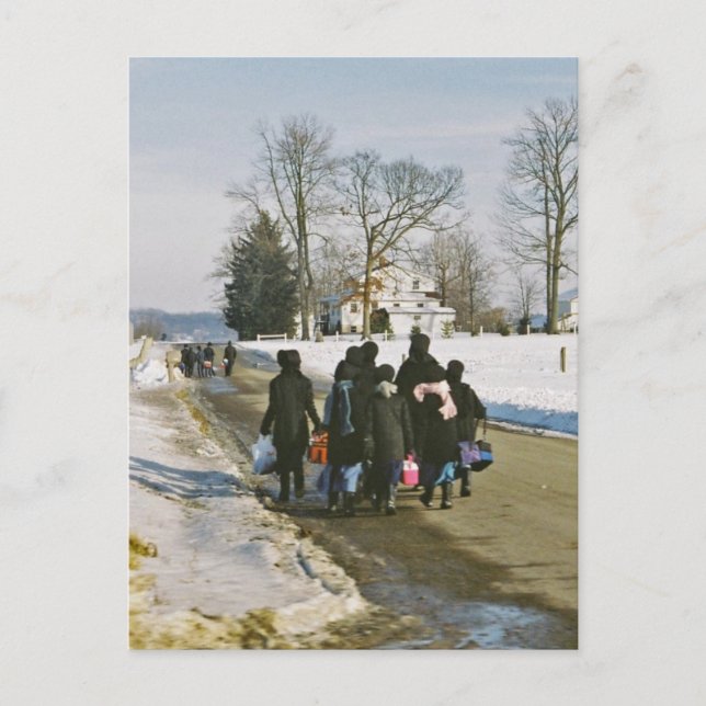 Postal del día escolar de Amish (Anverso)