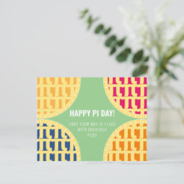 Postal del Día Pi "Feliz Día Pi" Delicioso Pi