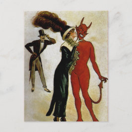 Postal del diablo de la vintage