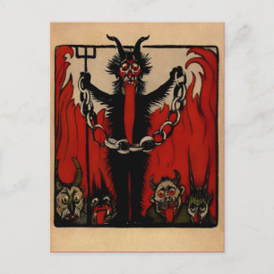 Postal del diablo de la vintage