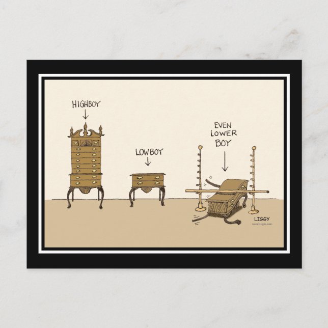 Postal del dibujo animado de Lowboy (Anverso)