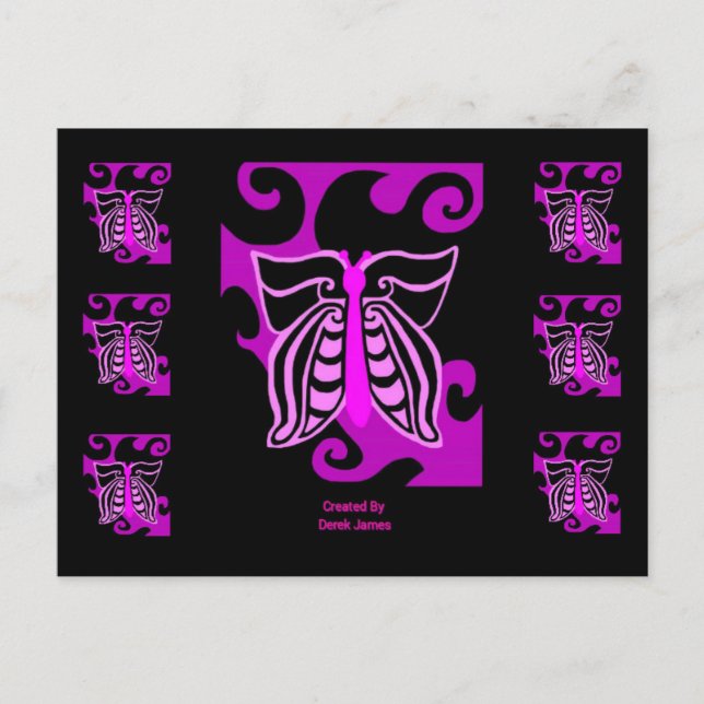 Postal del diseño de la mariposa (Anverso)