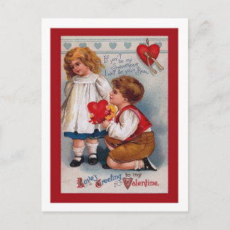 Postal del el día de San Valentín del vintage,