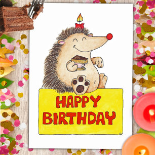 Postal del ERIZO del CUMPLEAÑOS de Nicole Janes