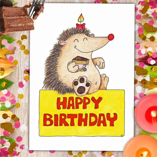 Postal del ERIZO del CUMPLEAÑOS de Nicole Janes (Subido por el creador)