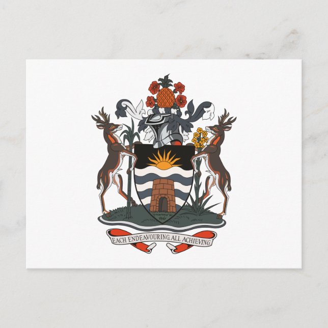 Postal del Escudo de Armas de Antigua y Barbuda (Anverso)