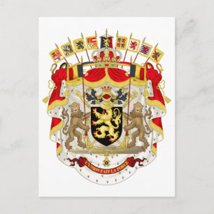 Postal del escudo de armas de Bélgica