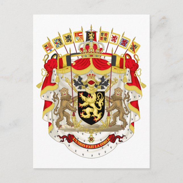 Postal del escudo de armas de Bélgica (Anverso)