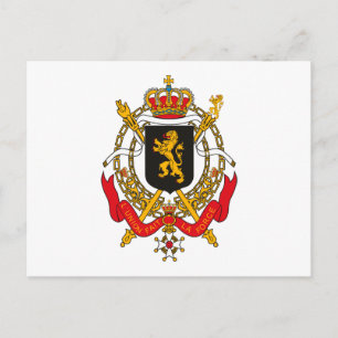 Postal del escudo de armas de Bélgica