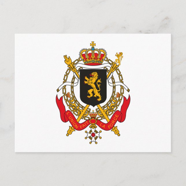 Postal del escudo de armas de Bélgica (Anverso)