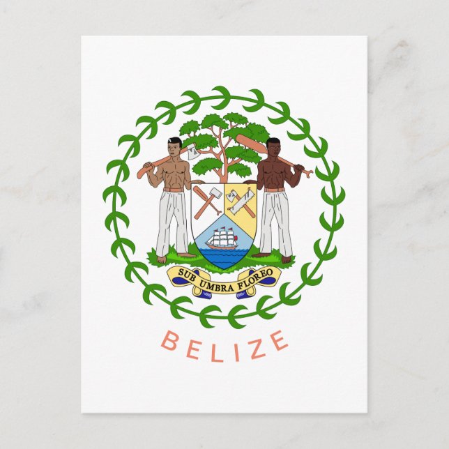 Postal del escudo de armas de Belice (Anverso)