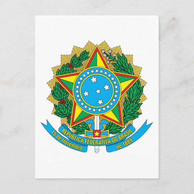 Postal del Escudo de Armas de Brasil (Anverso)