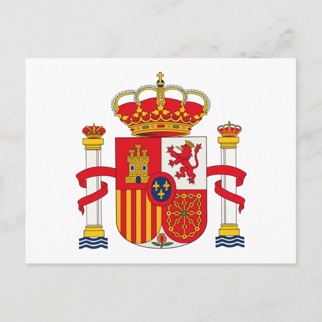 Postal del escudo de armas de España (Anverso)