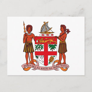 Postal del escudo de armas de Fiji