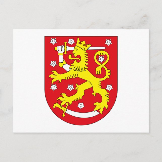 Postal del escudo de armas de Finlandia (Anverso)
