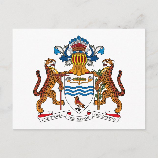 Postal del escudo de armas de Guyana (Anverso)