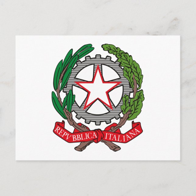 Postal del escudo de armas de Italia (Anverso)
