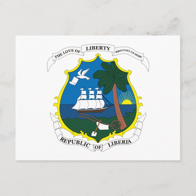 Postal del escudo de armas de Liberia (Anverso)