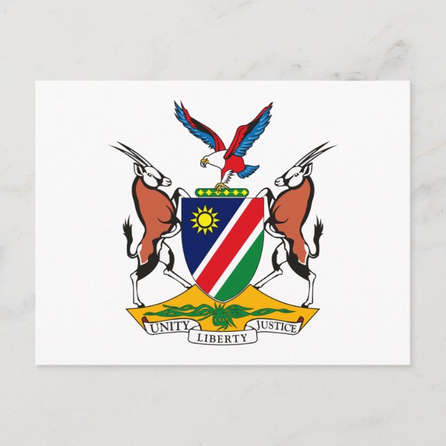 Postal del escudo de armas de Namibia (Anverso)