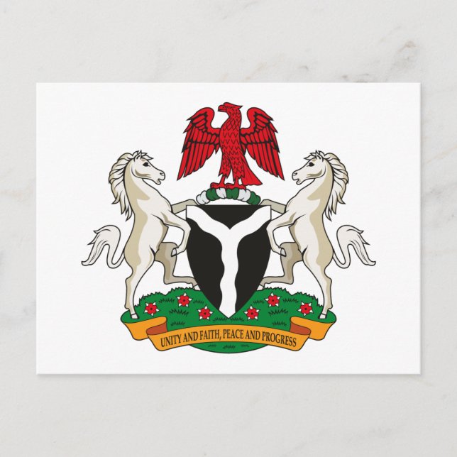 Postal del escudo de armas de Nigeria (Anverso)