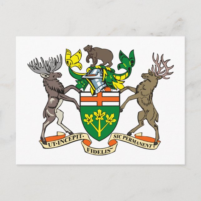 Postal del escudo de armas de Ontario (Anverso)