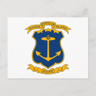 Postal del escudo de armas de Rhode Island