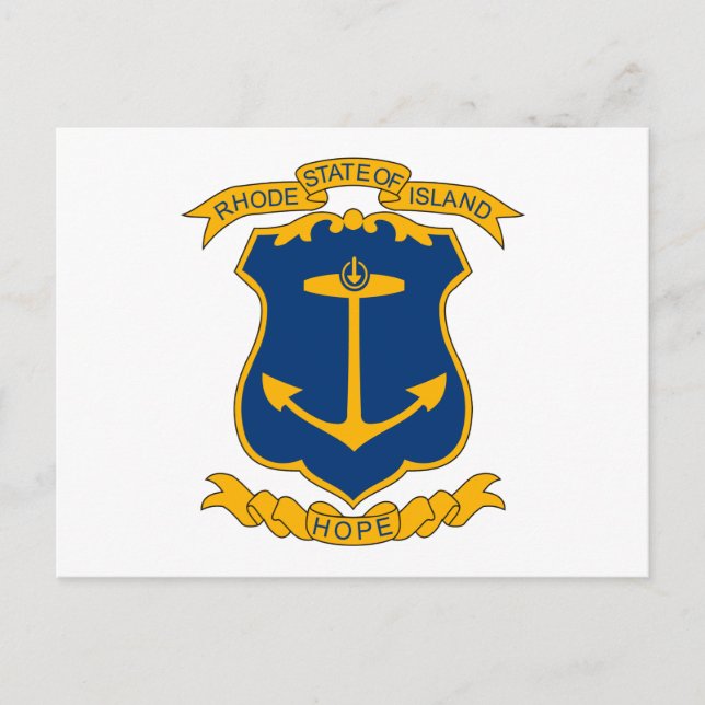 Postal del escudo de armas de Rhode Island (Anverso)